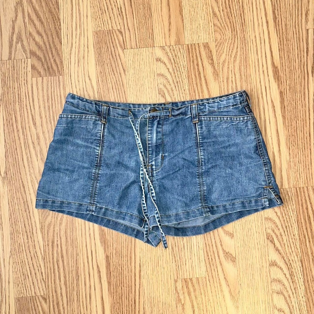 Vintage Y2K Abercrombie And Fitch Drawstring Denim Shorts Size 4 Women's